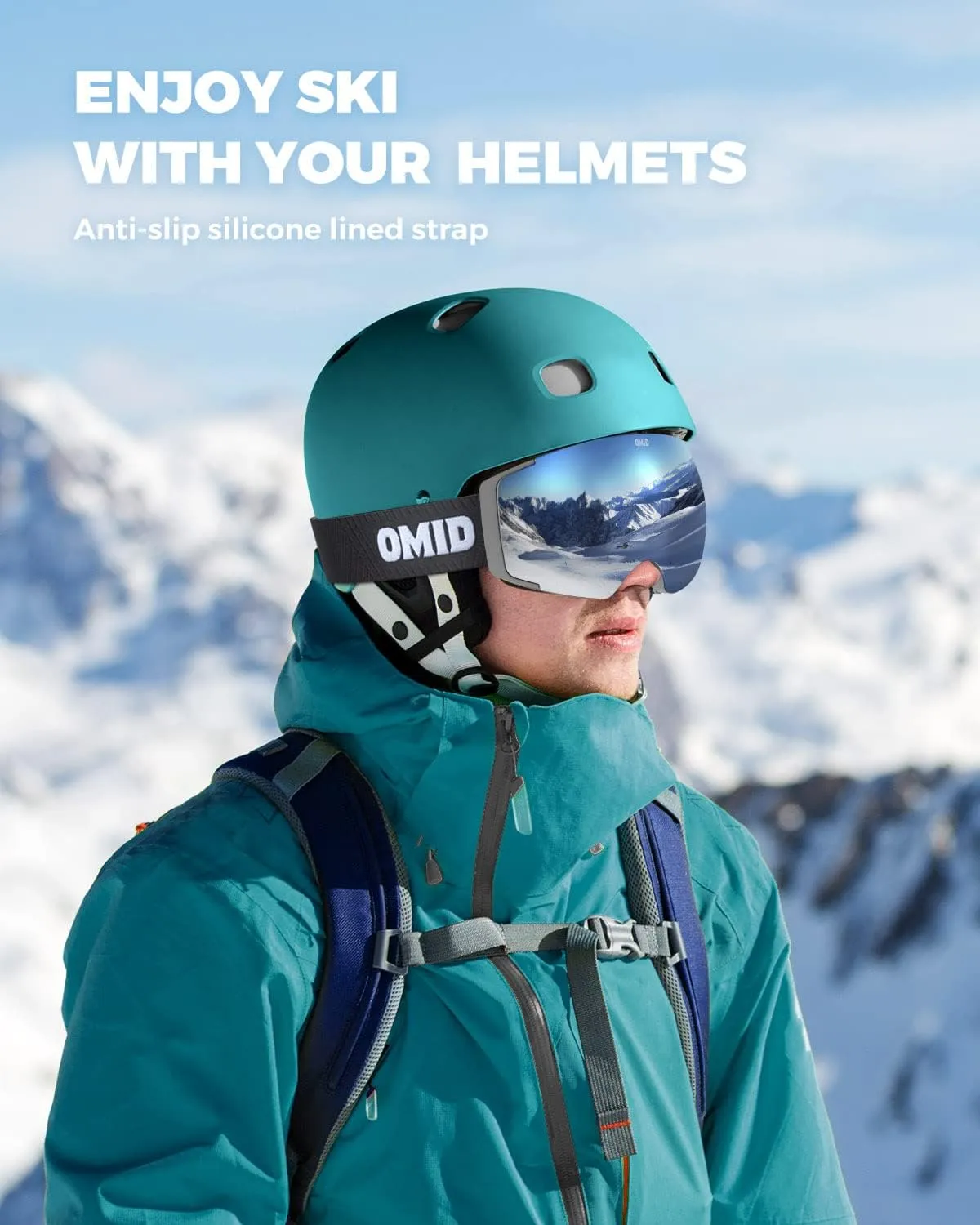 OMID Ski Goggles, V1 Polarized Magnetic Lens Anti-fog Snow Goggles for Men Women
