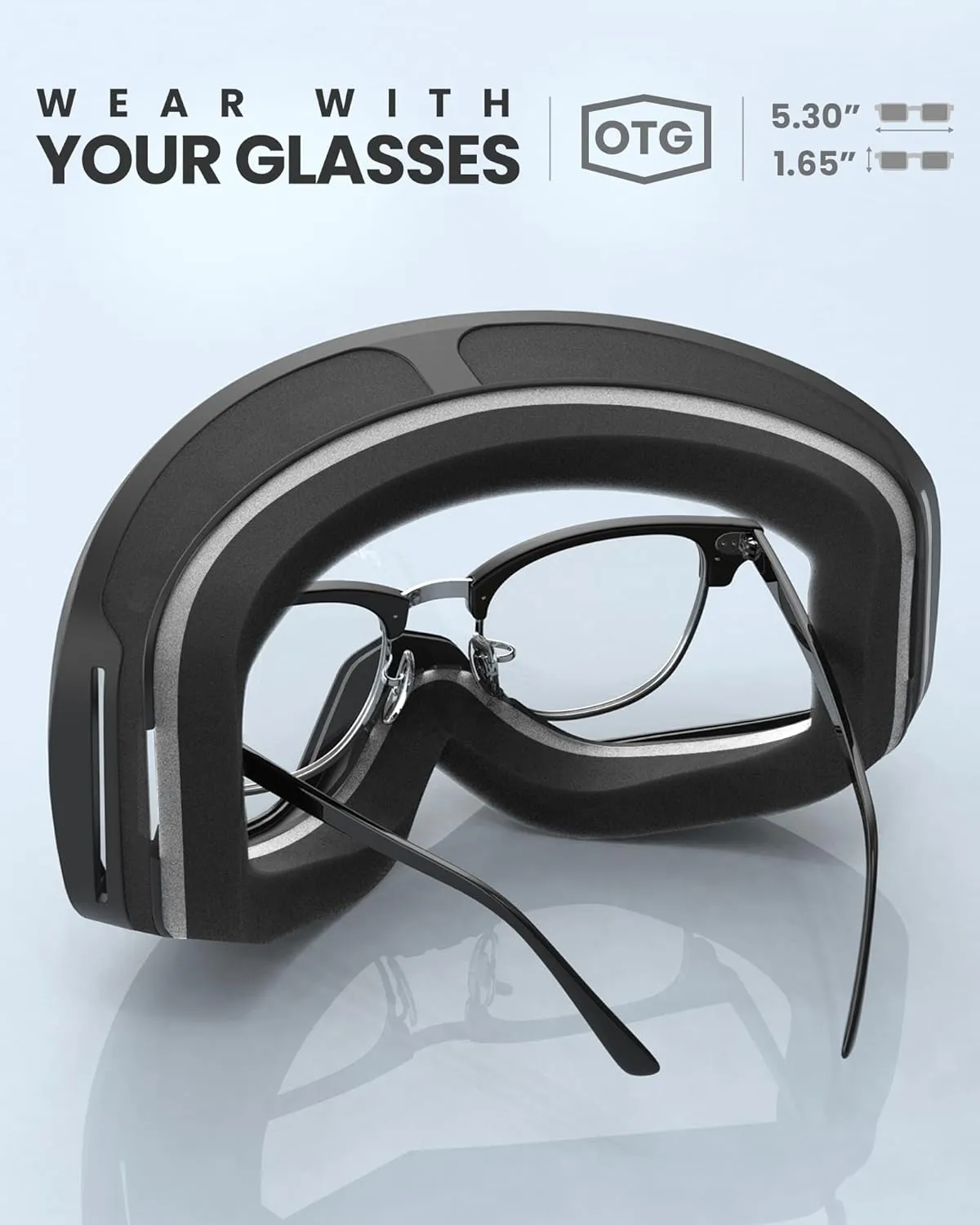 OutdoorMaster Owl Ski Goggles OTG, Snow Snowboard Goggles for Men Women Youth, Anti-Fog, 100% UV Protection