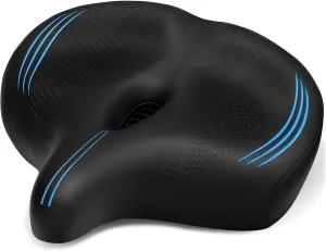 Oversized Bike Seat for Men & Women Comfort, Extra Wide Soft Bicycle Seat Cushion, Large Comfortable Padded Replacement Bike Saddle for Peloton Bike, Stationary Exercise Bike, City Bike, Ebike