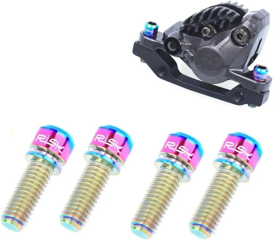 Pack of 4 pcs Titanium Bolts Screws for MTB Road Bicycle and Mountain Bike Disc Caliper, M6X20mm