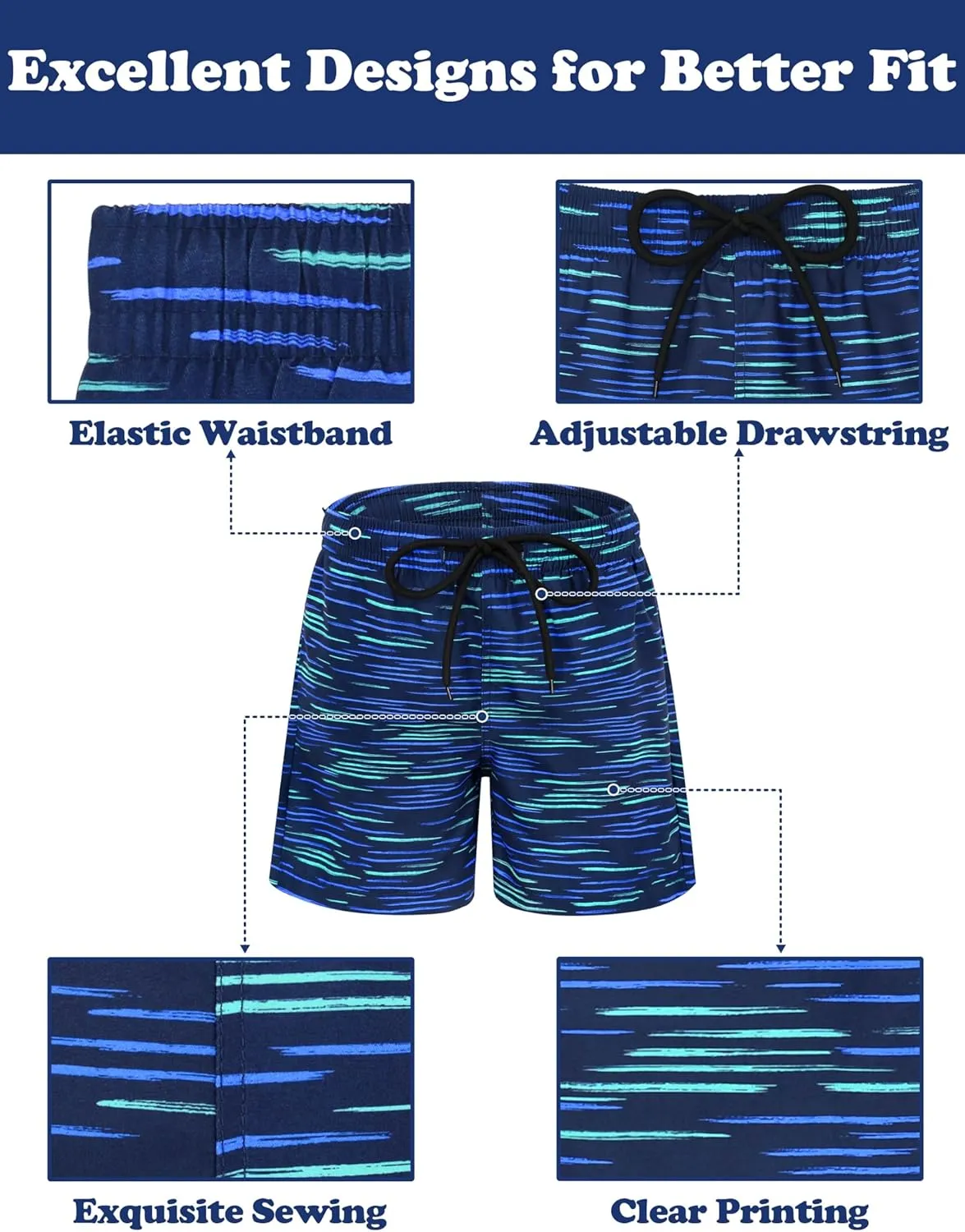 Sarfel Boys Swim Trunks with Compression Liner Kids Bathing Suits Boys Board Shorts Quick Dry Teen Swim Trunks Boy Swimsuit