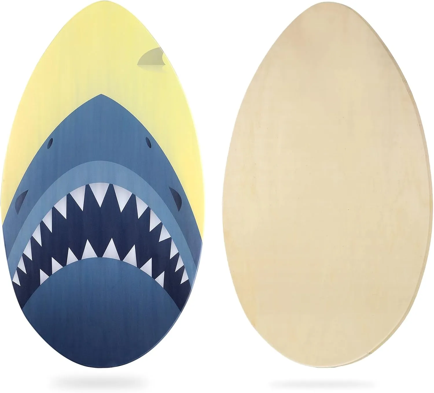 Skimboard 35 inch Skim Board for Kids Adults Wooden Skim Boards with High Gloss Coat for Beach Skimboards for Beginners to Intermediate (Big Shark)