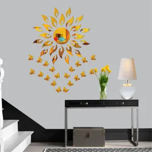 Sun 20 Butterfly Golden Wall Mirrors|Acrylic Stickers|Mirrors|Wall Mirror Stickers|Wall Mirror Decor|Stickers for Wall|Sticker Mirror|Acrylic Mirror|Mirror for Wall|Mirror Stickers.114