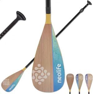 SUP Paddleboard Paddles with Fiberglass Shaft and PP Blade, Floating Adjustable Stand Up Paddle Board Paddle, 170-210 cm/68-84 Inches, Wood Pattern Series