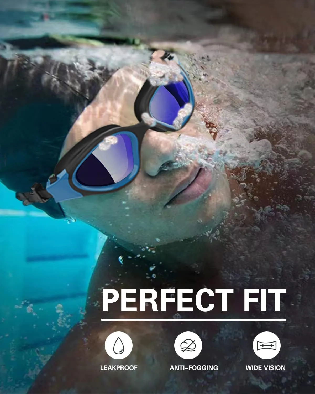 Swim Goggles, Polarized Swimming Goggles Swimming Goggles for Men Women Adults,Anti Fog/UV Protection