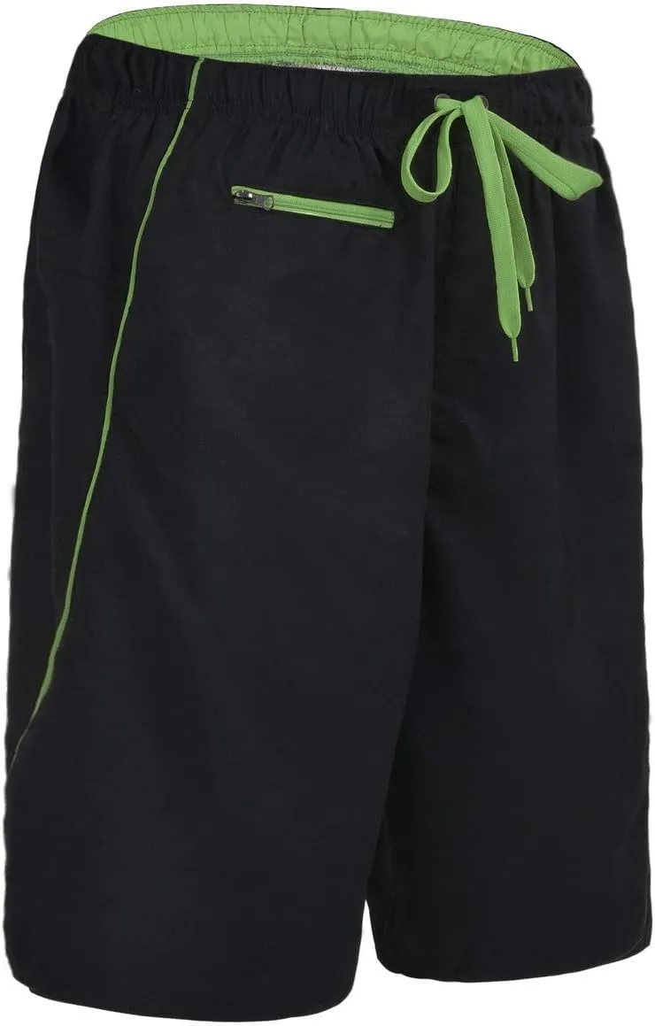 unitop Men's Swimming Trunks Quick Dry Summer Striped Beach Board Shorts with Lining