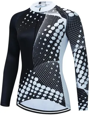 Women's Cycling Jersey Long Sleeve Winter Bike Biking Shirts Bicycle Tops Full Zipper