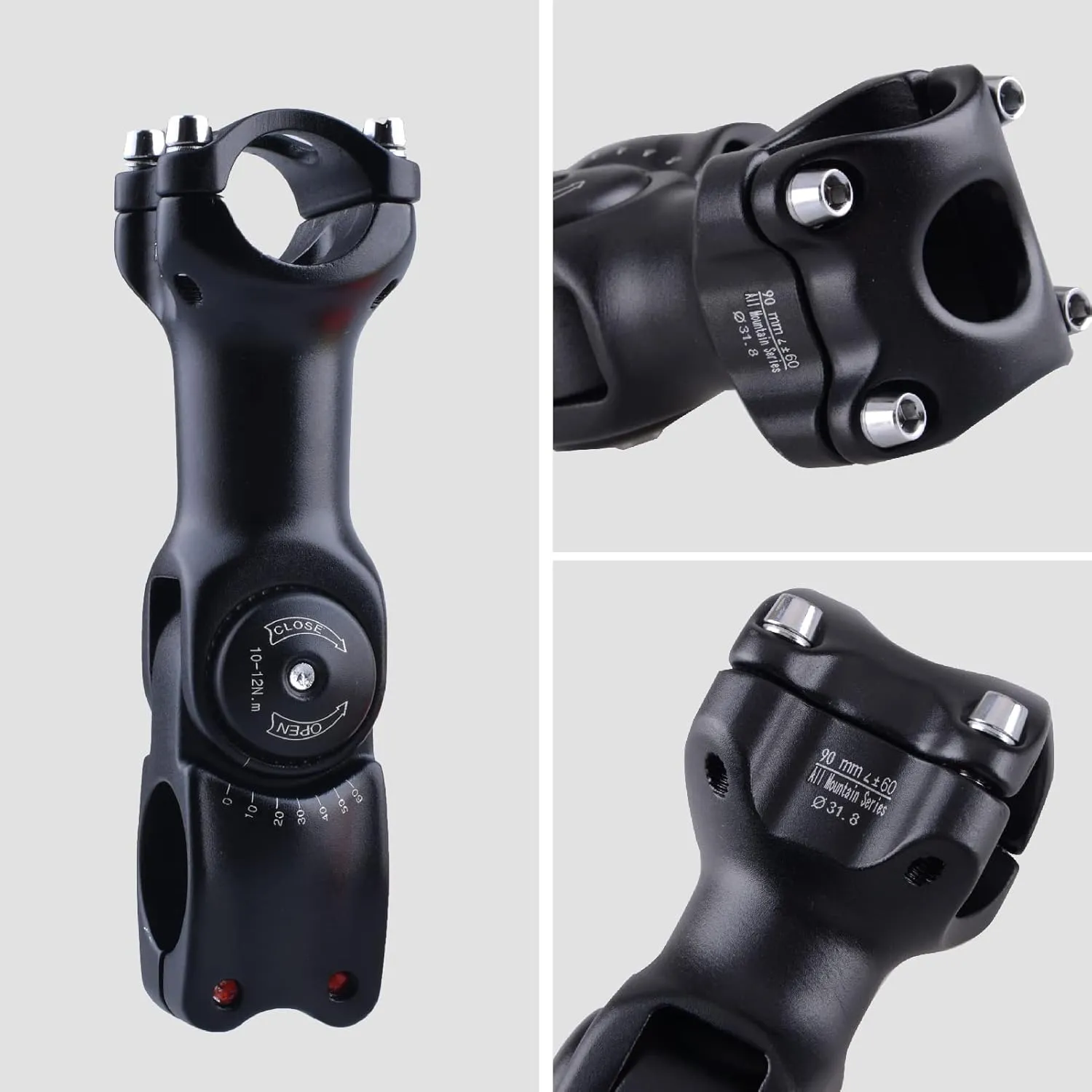 YAPJEB 24.5 31.8 Handlebar Stem Riser 35 60 Degree Bike Stem 70mm 80mm 90mm 110mm 120mm 130mm Bicycle Stem MTB Stem for Mountain Bike Road Bike BMX MTB