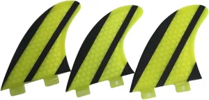 ZHU-CL Surf & SUP Fin 3Pcs Surfboard Glass Thousand Fish Fin G5/K2.1 Surfing Accessories Surf Rudder Replacement for Longboard Surfboard & Paddleboard (Color : Yellow, Size : G5)